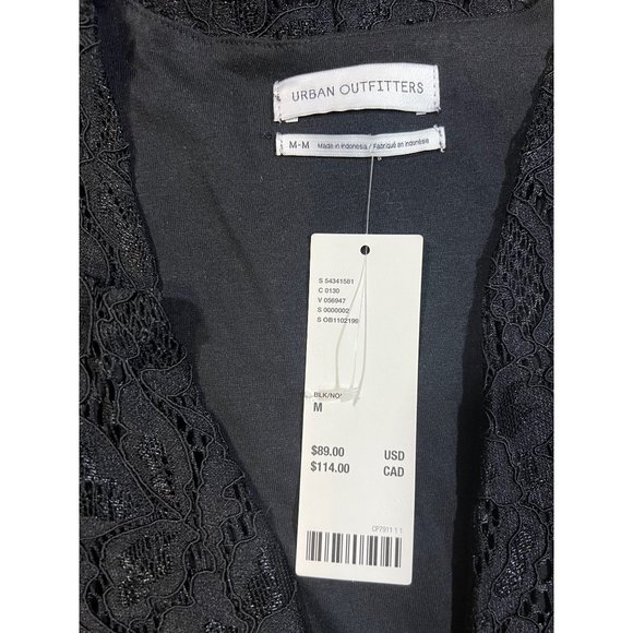 UO Urban Outfitters Imogen Black Lace Midi Dress Size M - Picture 5 of 7